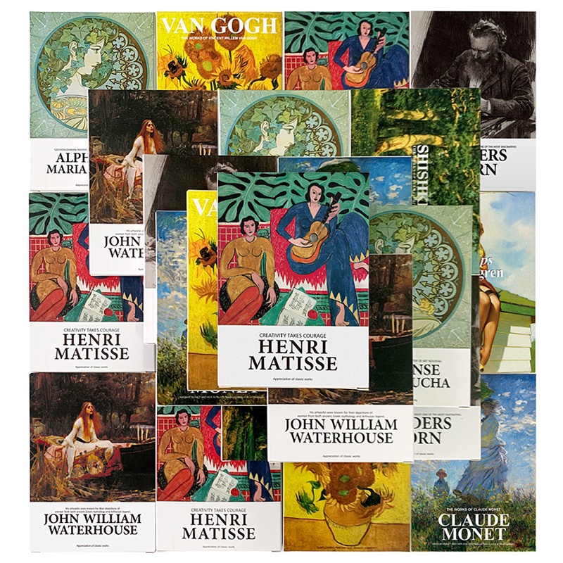 Bộ 30 Tấm In Hình Tranh Van Gogh Cổ Điển