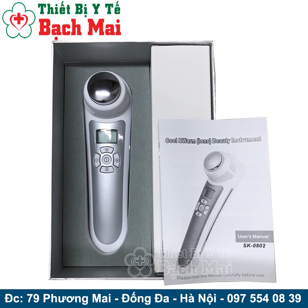 Máy Điện Di Dưỡng Chất Ion - Búa Nóng Lạnh - Máy Massage Mặt 3 chức năng Cool &amp; Warm KY-0802