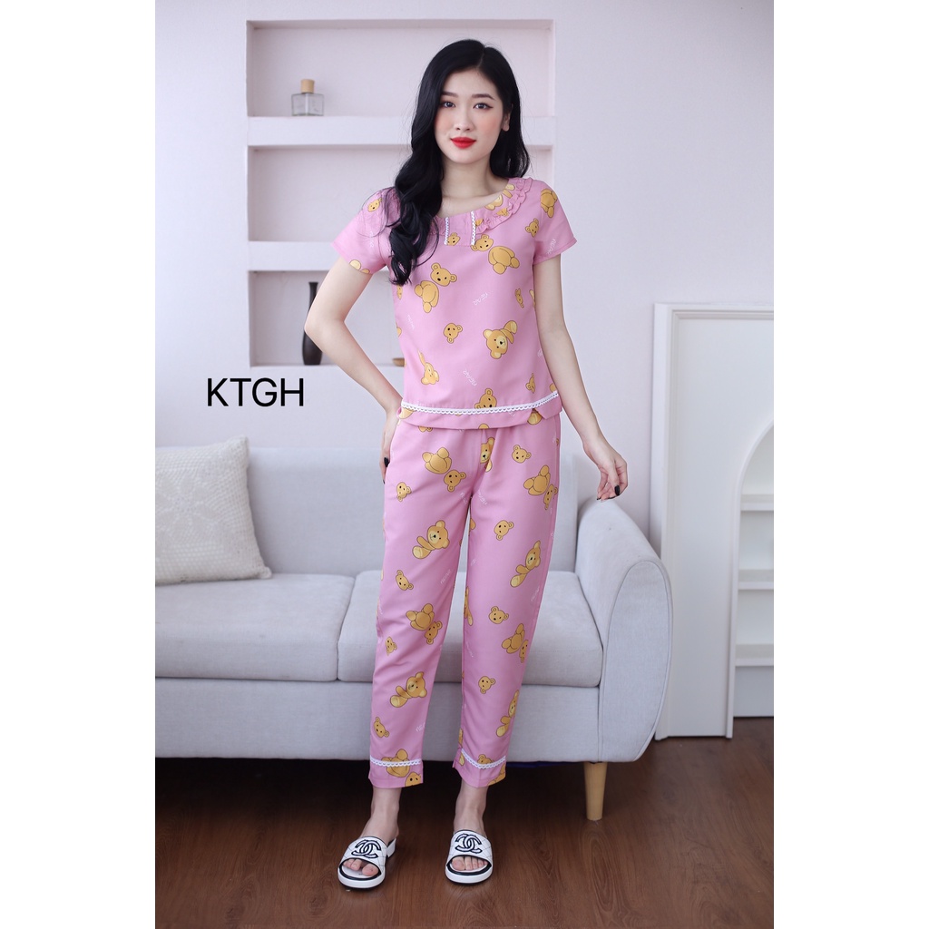 [Sale] Đồ bộ mặc nhà,đồ ngủ,quần áo nữ, bộ mặc nhà nữ  họa tiết gấu dễ thương,xinh xắn chỉ 129k/bộ | BigBuy360 - bigbuy360.vn