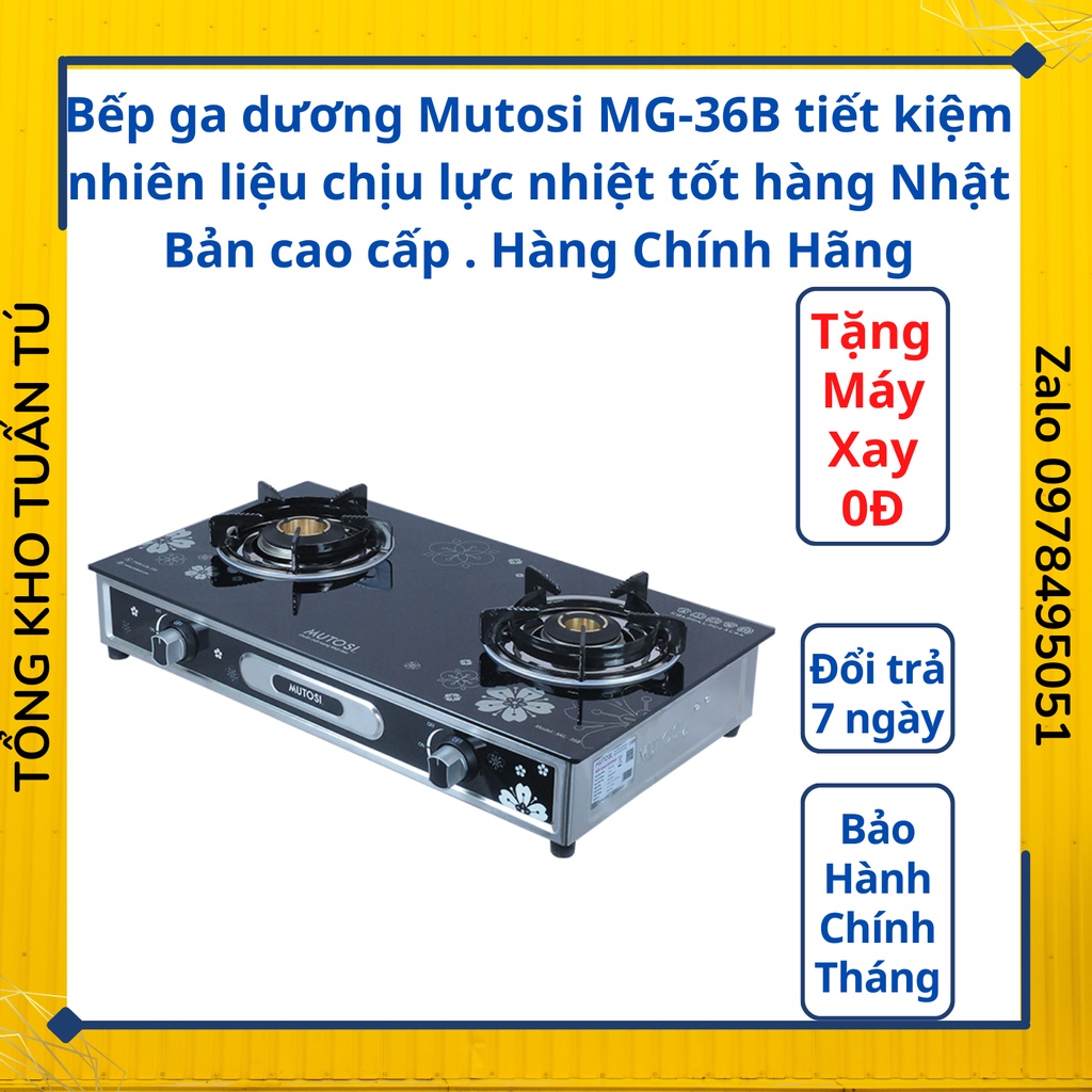 Bếp ga dương Mutosi MG-36B tiết kiệm nhiên liệu chịu lực nhiệt tốt hàng Nhật Bản cao cấp . Hàng Chính Hãng