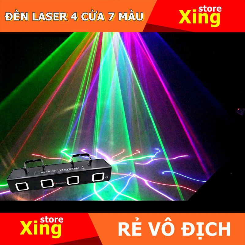 ĐÈN LASER TRANG TRÍ 4 CỬA 7 MÀU Đèn sân khấu