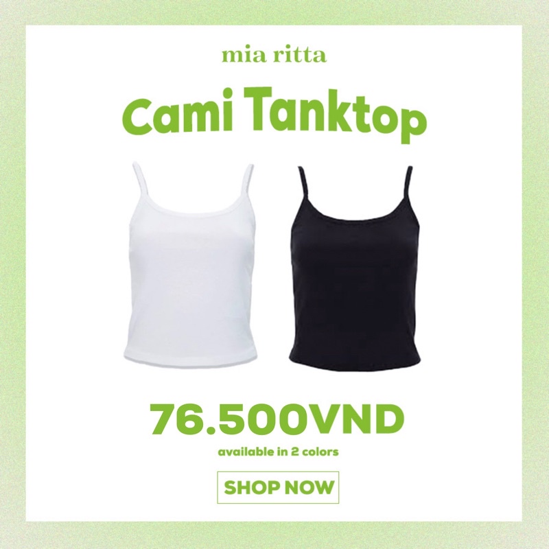 Áo 2 dây viền lượn basic F21 Cami Tanktop Mia Ritta A2058