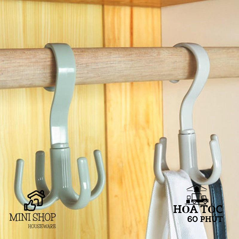 Móc Treo Đồ Cao Cấp Bằng Nhựa Có 4 Chấu ( 4 Nhánh) Tiện Lợi Xoay 360 Độ