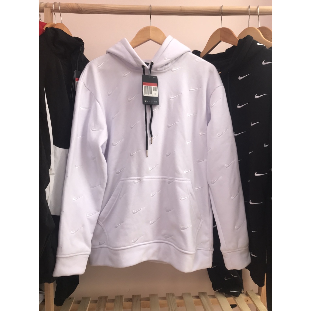 🔥 Áo Hoodie Nike Swoosh Thêu Full Logo Vải Nỉ Bông Cotton 100%