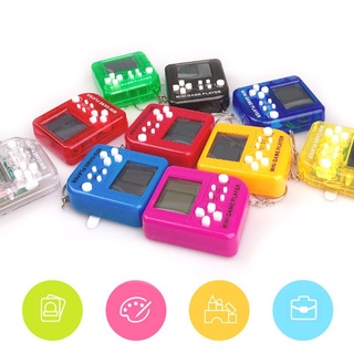 Mis portable mini tetris game console keychain lcd handheld game players children educational electronic toys anti-stress key 3