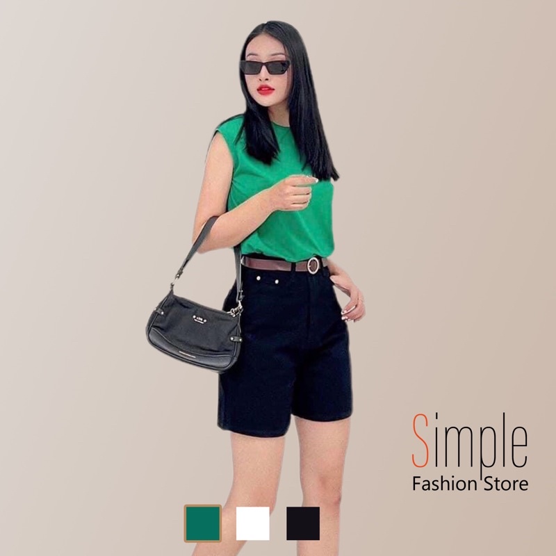 Áo thun trơn nữ tay ngắn dáng suông basic SIMPLE cao cấp, áo phông trơn nữ cộc tay hến 🐚 cotton đen trắng chất vải đẹp
