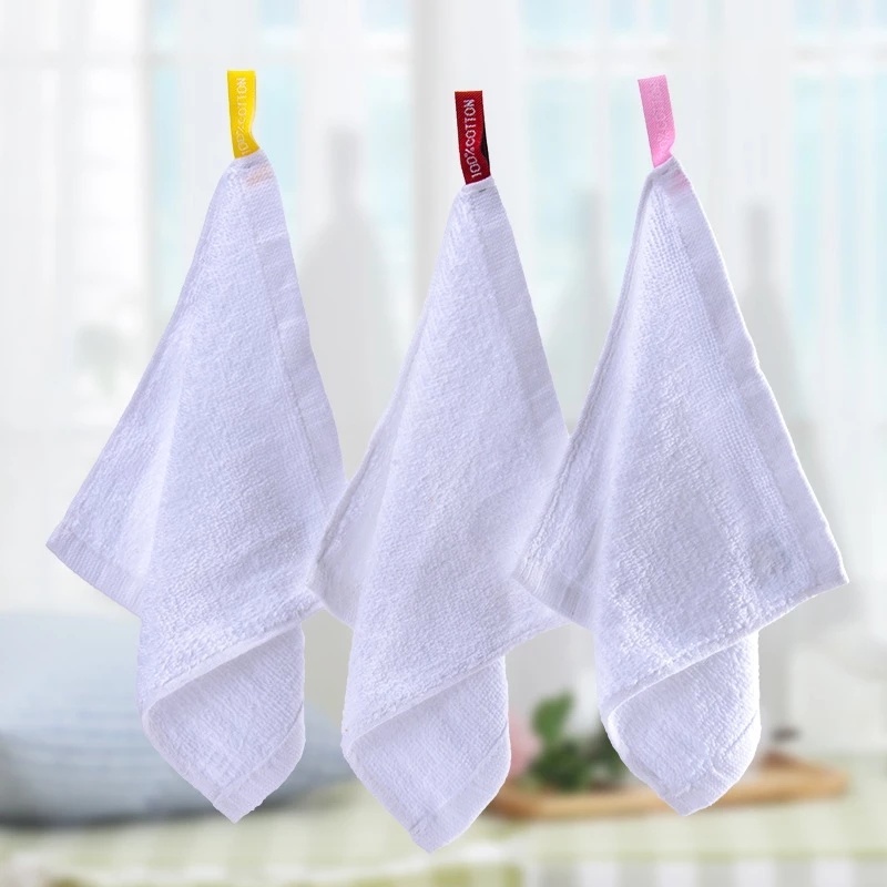 Khăn Lau Chén Dĩa Vải Cotton Màu Trắng Hình Vuông Nhỏ Cho Nhà Bếp / Phòng Tắm