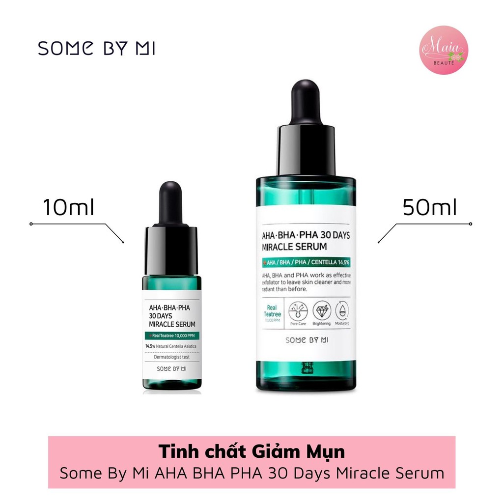 [CÓ BILL] Tinh chất Giảm Mụn Some By Mi AHA BHA PHA 30 Days Miracle Serum