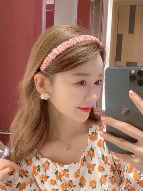 Cài tóc bờm tóc băng đô headband scrunchies trơn màu - tiemcuaan