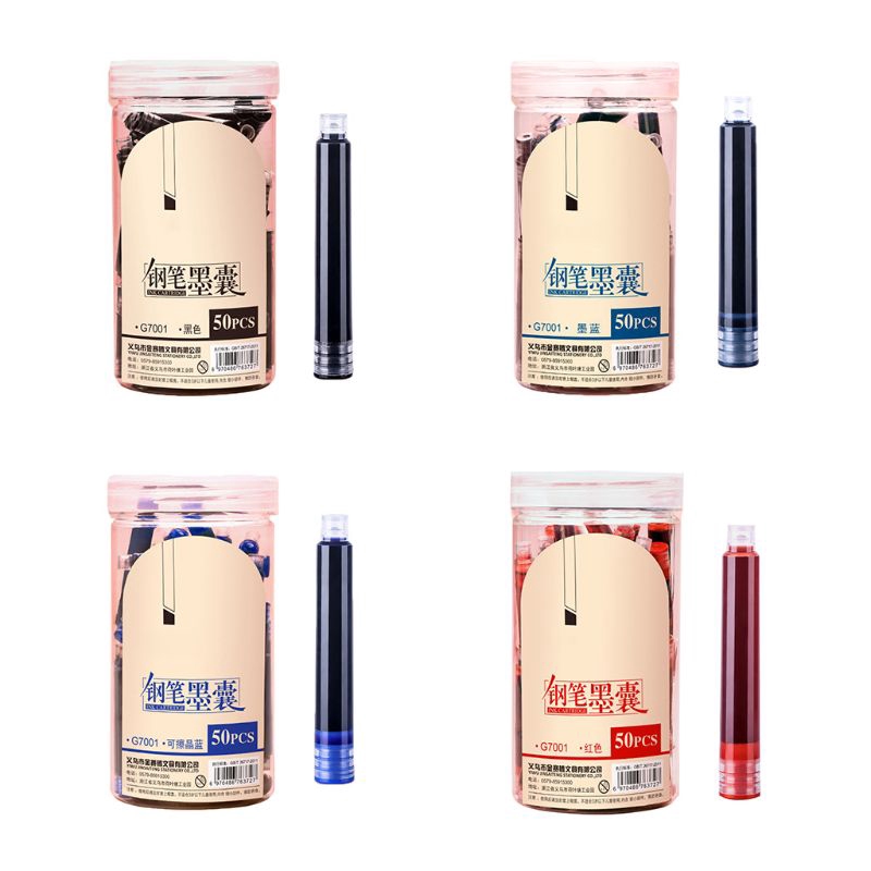 T07 50x Fountain Pen Ink Cartridges Sac Refill Calligraphy Writing Stationery School