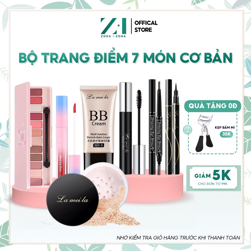 Bộ trang điểm FREESHIP 50K Set trang điểm đầy đủ cơ bản LAMEILA 7 món ZH-BTD-L701