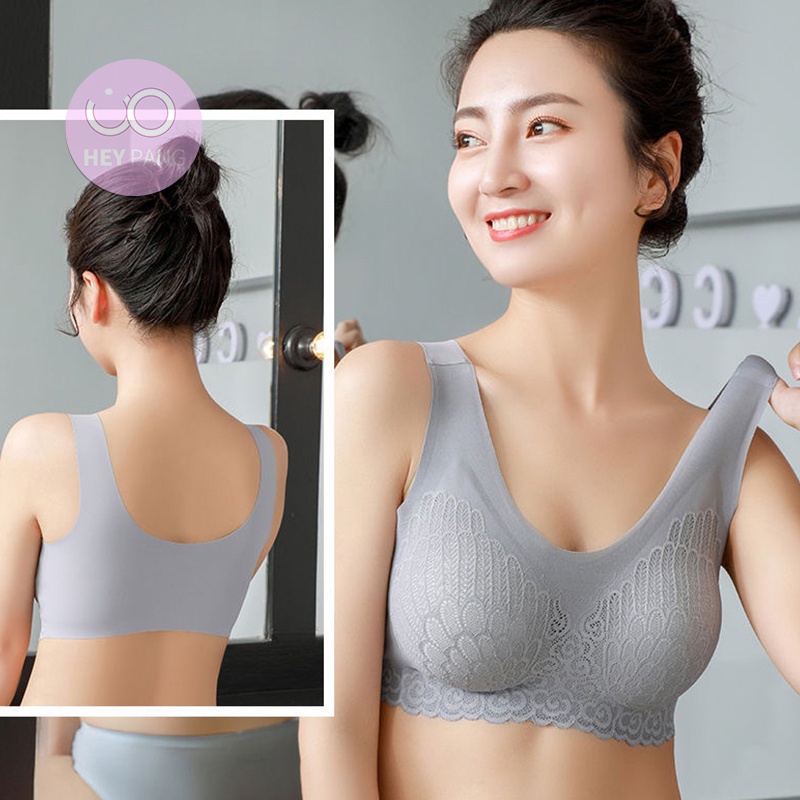 Áo bra nữ đúc su thể thao quai bản to phối ren sexy thun lạnh co dãn HEYPANG VN039