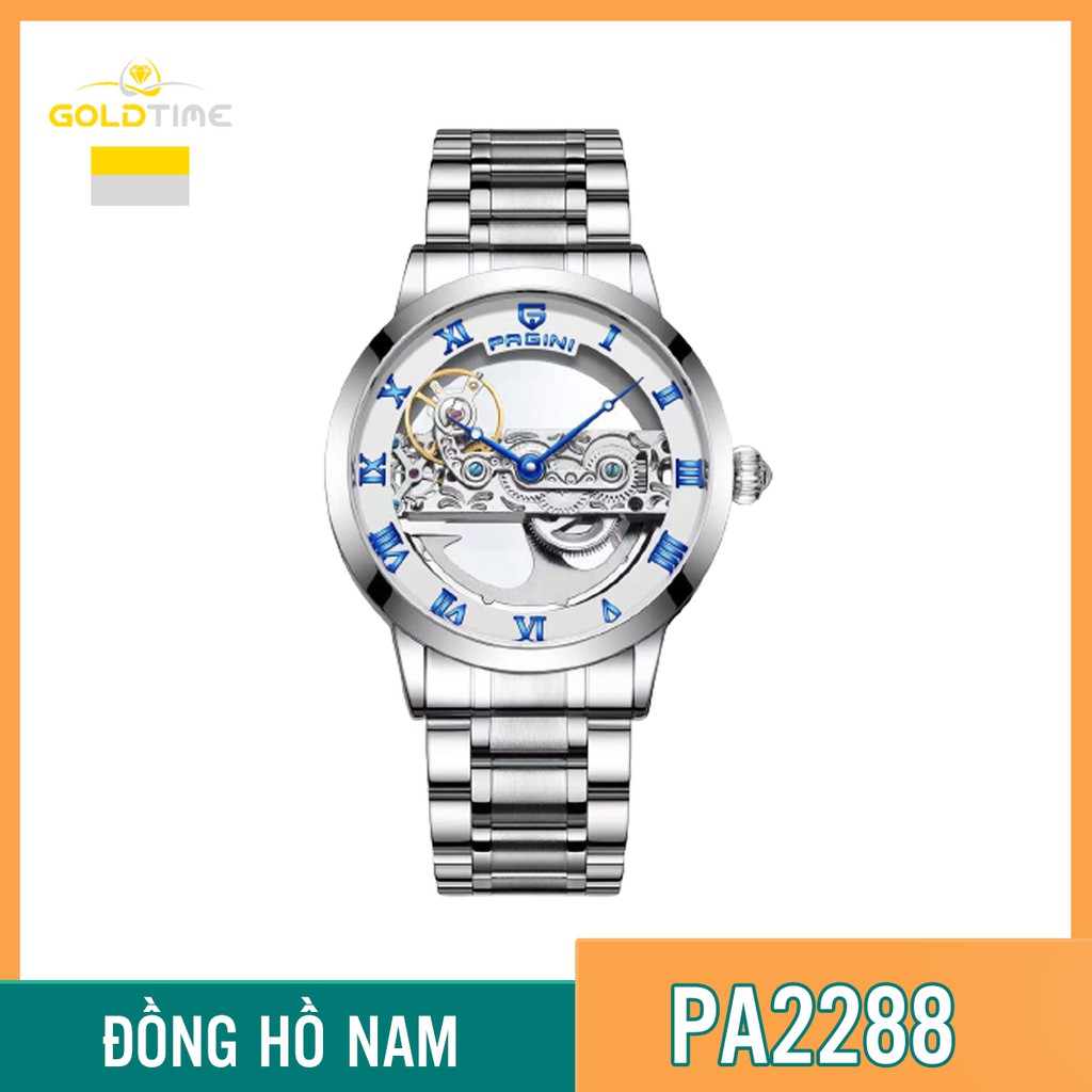 Đồng Hồ Cơ Nam Thương Hiệu PAGINI PA2288 - Thiết Kế Lộ Máy - Mặt Hiển Thị Số La Mã - Hàng FullBox