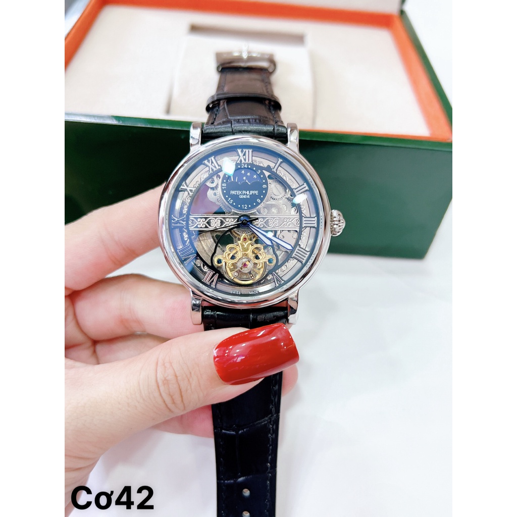 Đồng Hồ Nam PatekPhilipe Nautilus Skeleton Moonphase, Máy Automatic - Cơ , Dây Da , Size 42mm