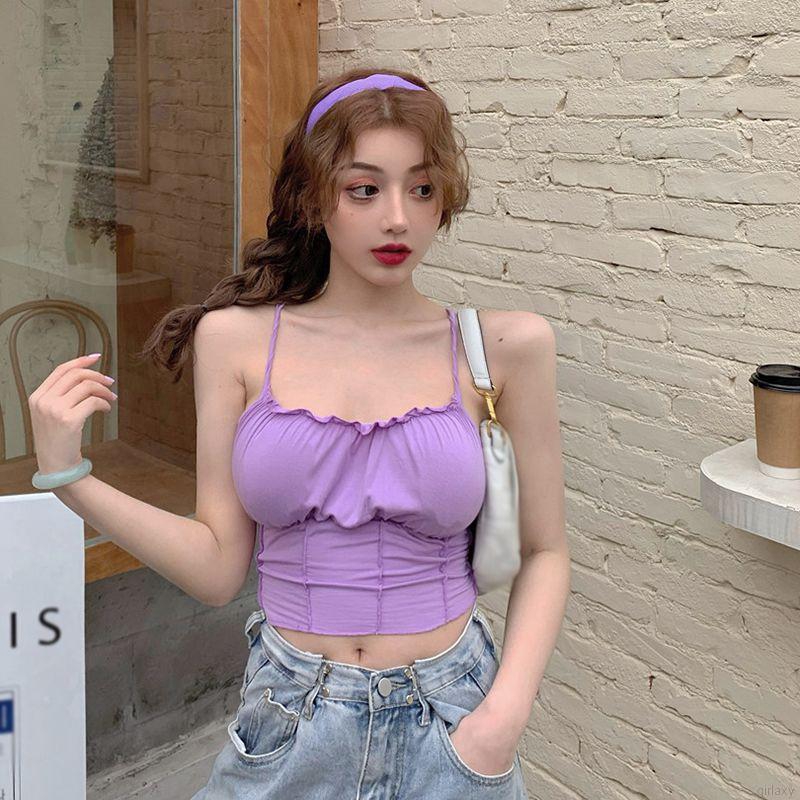 Áo Hai Dây Màu Trơn Quyến Rũ Thời Trang Hàn Quốc