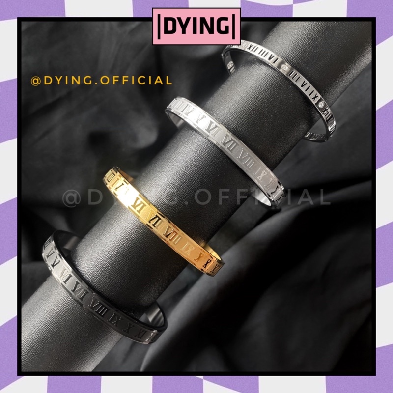 Vòng Tay Cuff/Kiềng Chữ Số La Mã - Thép Titan KHÔNG RỈ
