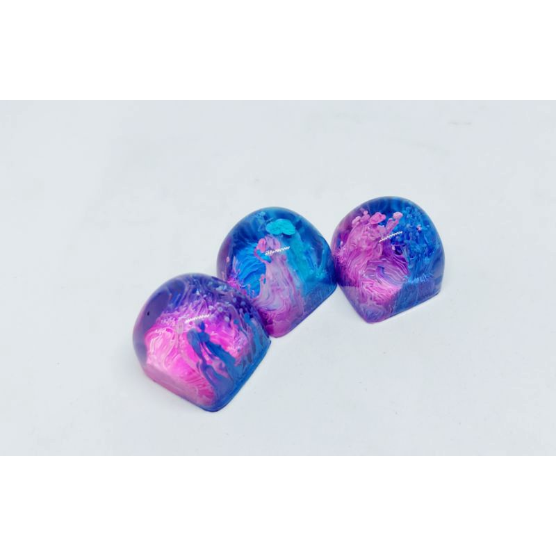 Keycap DOM artisan tone xanh hồng trang trí bàn phím cơ.