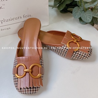 (Order) Sục nữ kẻ vuông đế 2cm⚡️ANDU STORE⚡️[Video +ảnh thật]