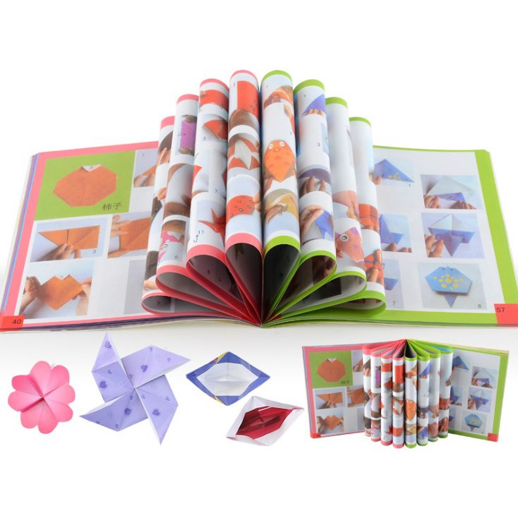 Đồ chơi lắp ghép, sáng tạo an toàn cho trẻ,set gấp giấy origami có 200 mẫu kèm 1 quyển sách hướng dẫn in màu,hàng đẹp