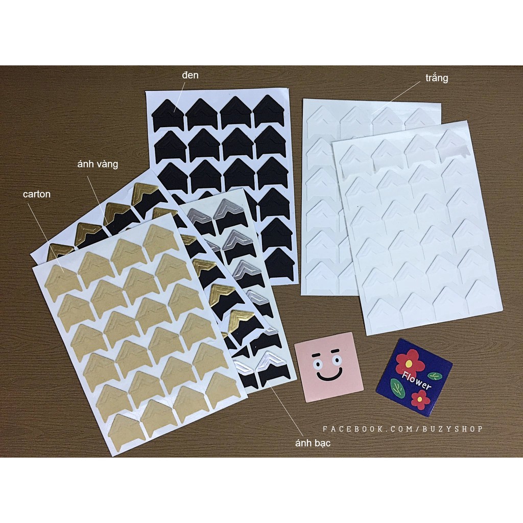 (24 cái) bọc góc ảnh 3D, sticker góc ảnh [nguyên liệu thủ công, phụ liệu handmade, scrapbook]