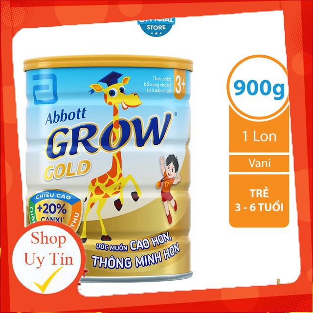 CHÍNH HÃNG Sữa bột Abbott Grow Gold 3+ 900g