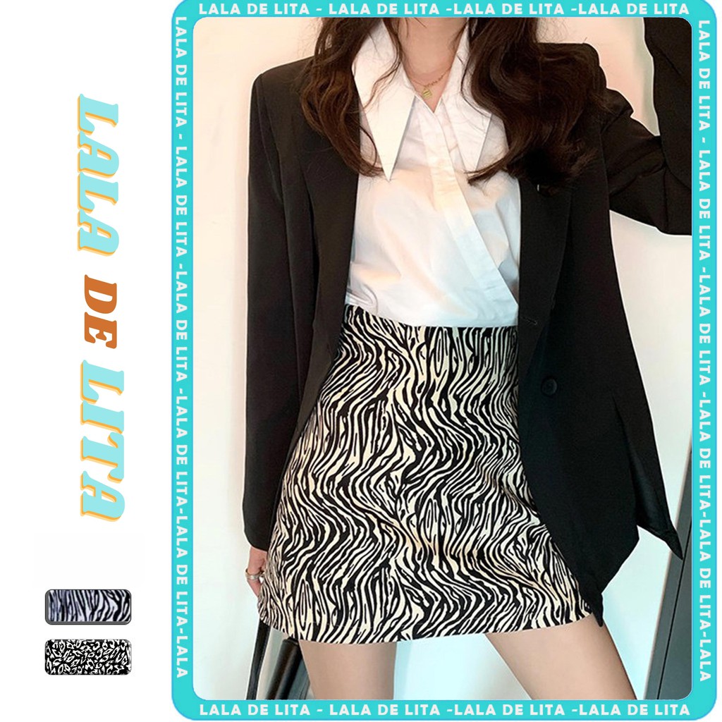 [Mã FAGREEN55 giảm tới 30K đơn 99K] Chân váy chữ A ngắn sọc vằn phong cách trẻ trung - Lala lita