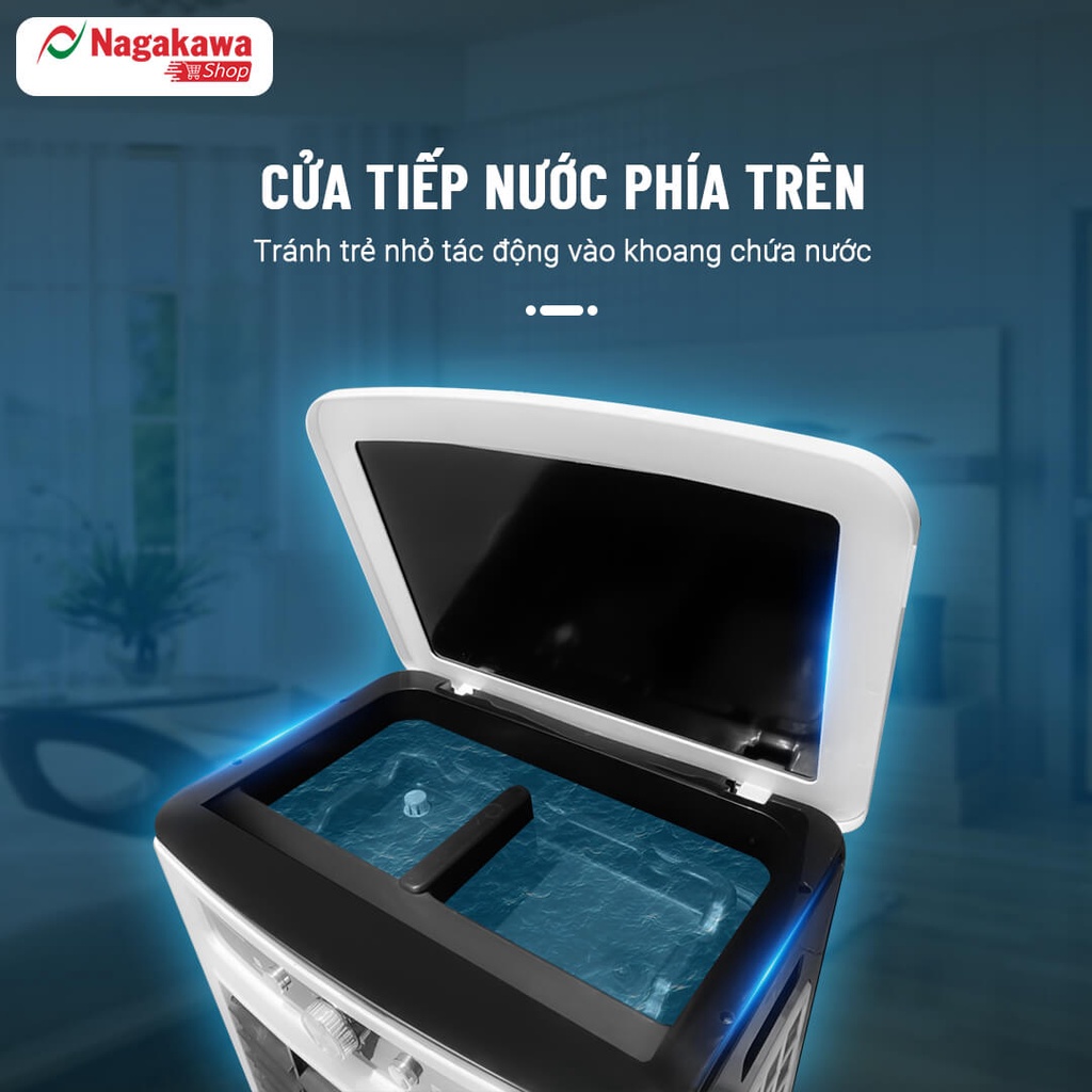 Quạt điều hòa hơi nước Nagakawa NFC777 (21L) - Đảo gió 4 chiều - Đá khô đi kèm - Bảo hành 12 tháng