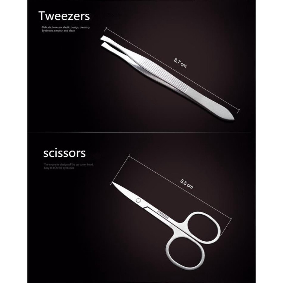 ☘ Dụng cụ làm nail, móng 12 món tại nhà kiềm kìm kéo cắt lông mũi cây nặn mún lấy ráy tai bộ bấm khóe sạch da tay chân