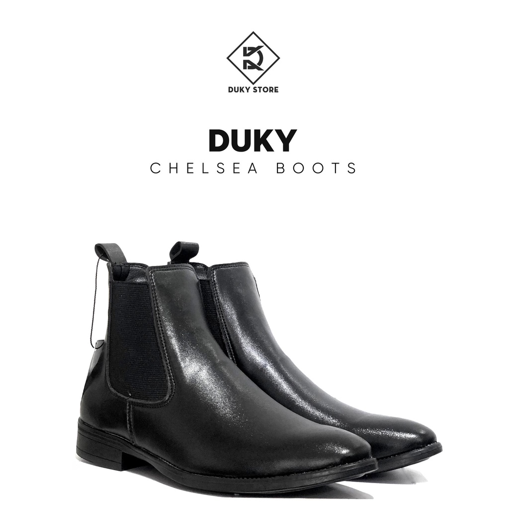 Chelsea Boots nam mũi nhọn chất liệu da Pu đơn giản và thanh lịch - Duky Store