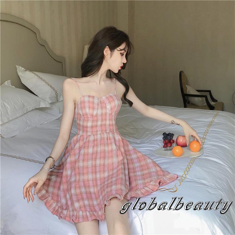 Đầm không tay Họa Tiết Caro Thời Trang Quyến Rũ