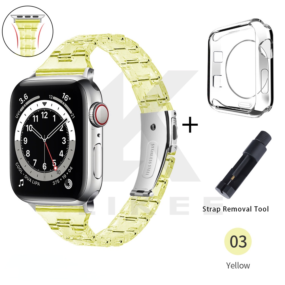 Dây Đeo Trong Suốt 2 Trong 1 Cho Đồng Hồ Thông Minh Apple Watch 41mm 45mm 44mm 40mm 38mm 42mm iWatch Series 7 6 5 4 3 2 SE