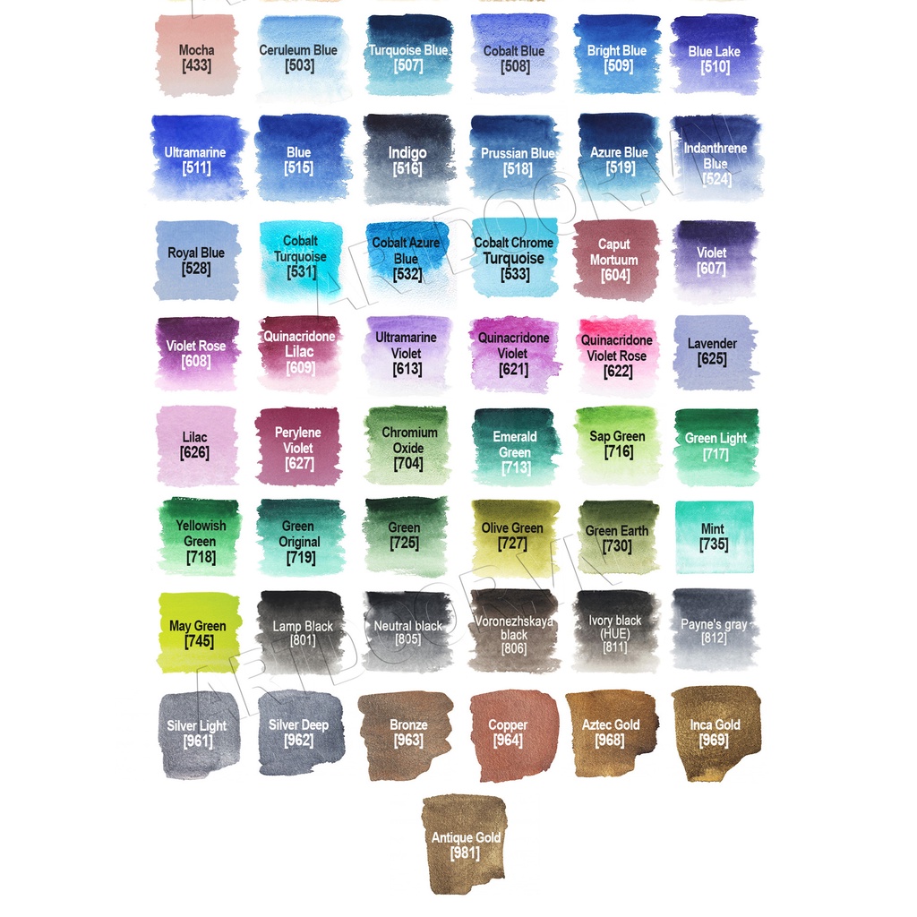 [ARTDOOR] Màu Nước Nén WHITE NIGHTS hạng hoạ sĩ 2.5ml lẻ (số 206~418)