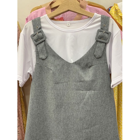 [Size 40-80kg] Đầm bầu yếm công sở yếm bầu màu đen dáng suông vải cao cấp thoáng mát có big size 80kg đầm dài tới gối