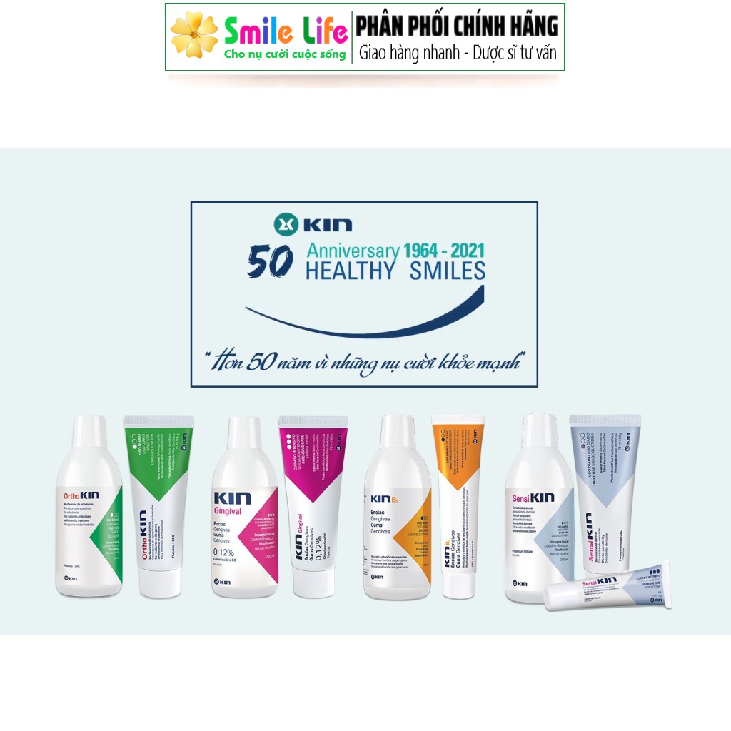 SMILE LIFE | COMBO ê buốt: Nước Súc Miệng 250ML+ Đánh Răng Ê Buốt 90g - SENSIKIN ®