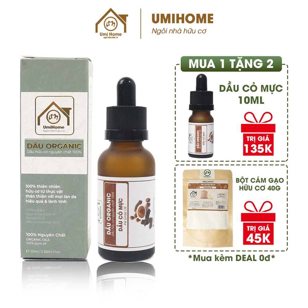 Dầu cây Cỏ Mực hữu cơ UMIHOME nguyên chất 30ml chăm sóc sức khỏe hiệu quả