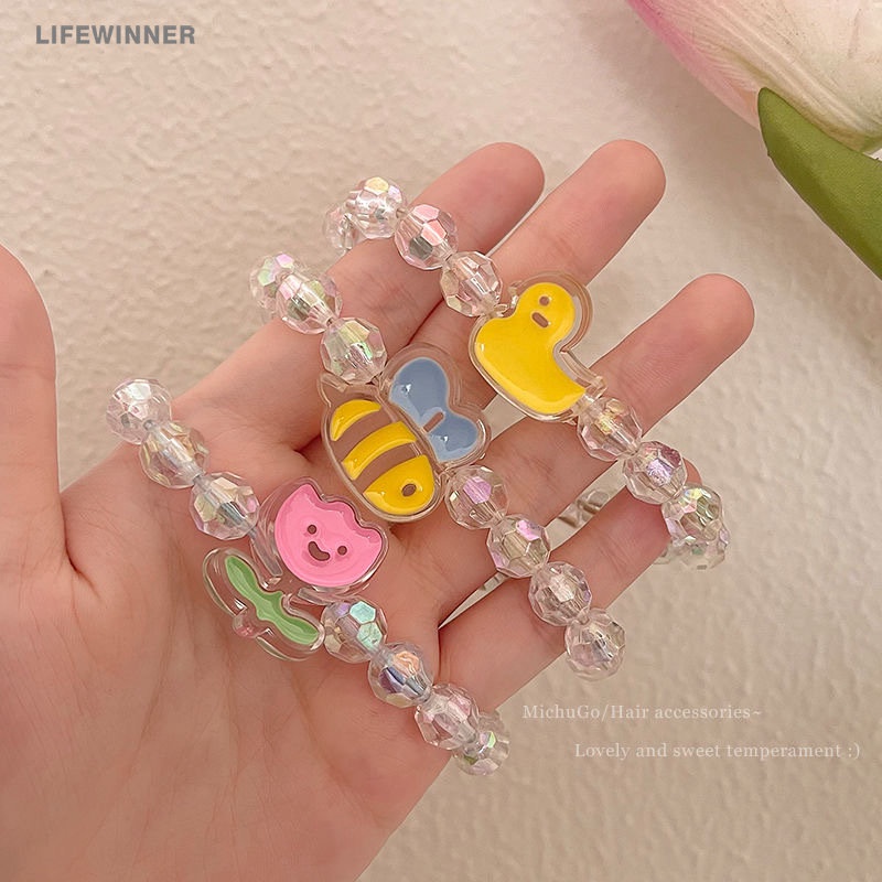 Vòng Tay Cao Su Cặp Đôi Hạt Trong Suốt / Hoa Hồng Nhỏ Ong / Vịt Vàng / Cherry / Dây Cao Su Sáng Tạo Trang Trí Tiệc Kỳ Nghỉ Bạn Bè / Lễ Tình Bạn