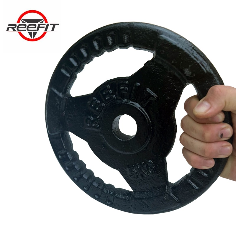 Bộ 2 tạ miếng gang Reefit 5kg màu đen (gồm 2 miếng)