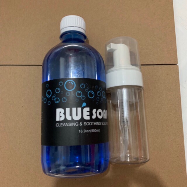 Dung dịch tạo bọt lau mực xăm bluesoap & chai pha