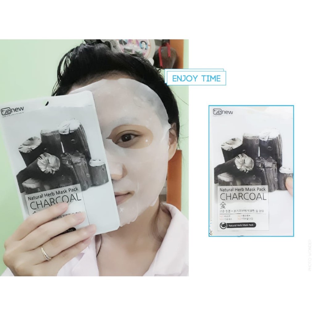 Mặt Nạ Benew Natural Herb Mask Pack Charcoal chiết xuất than hoạt tính làm sạch và thải độc 22ml