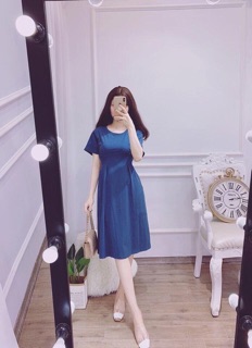 Váy suông thắt eo