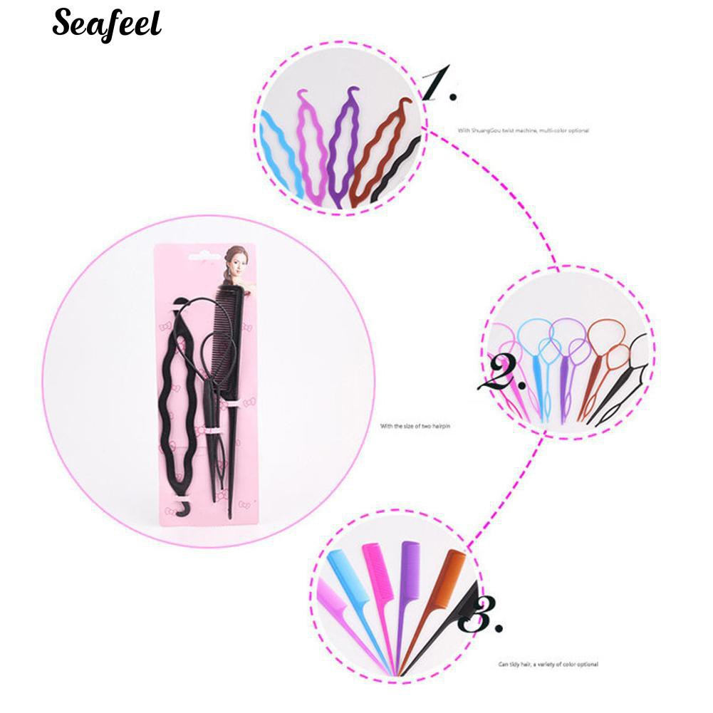 Bộ 4 dụng cụ tạo mẫu tóc bằng nhựa đầy tiện lợi