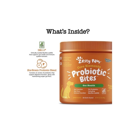 1 Viên Zesty Paws Probiotic for Dogs - Probiotics cho đường ruột, và hệ thống miễn dịch của thú cưng