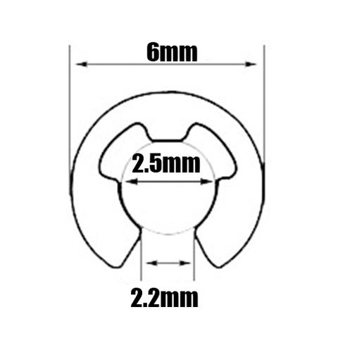 Set 10 Phe gài chữ E kích thước 2.5mm - Phe cài E 2.5mm