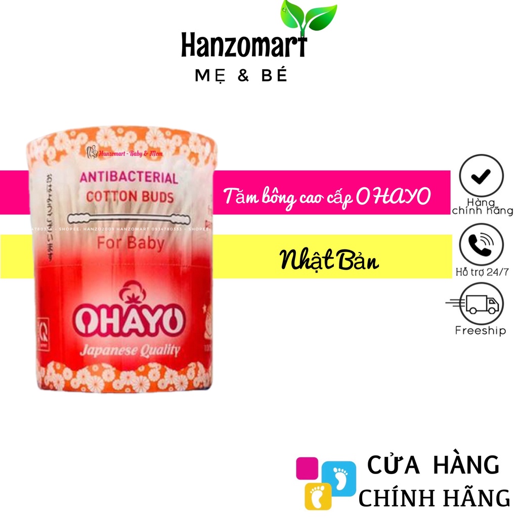 Tăm bông trẻ em sơ sinh baby xoắn 180 que OHAYO Nhật Bản