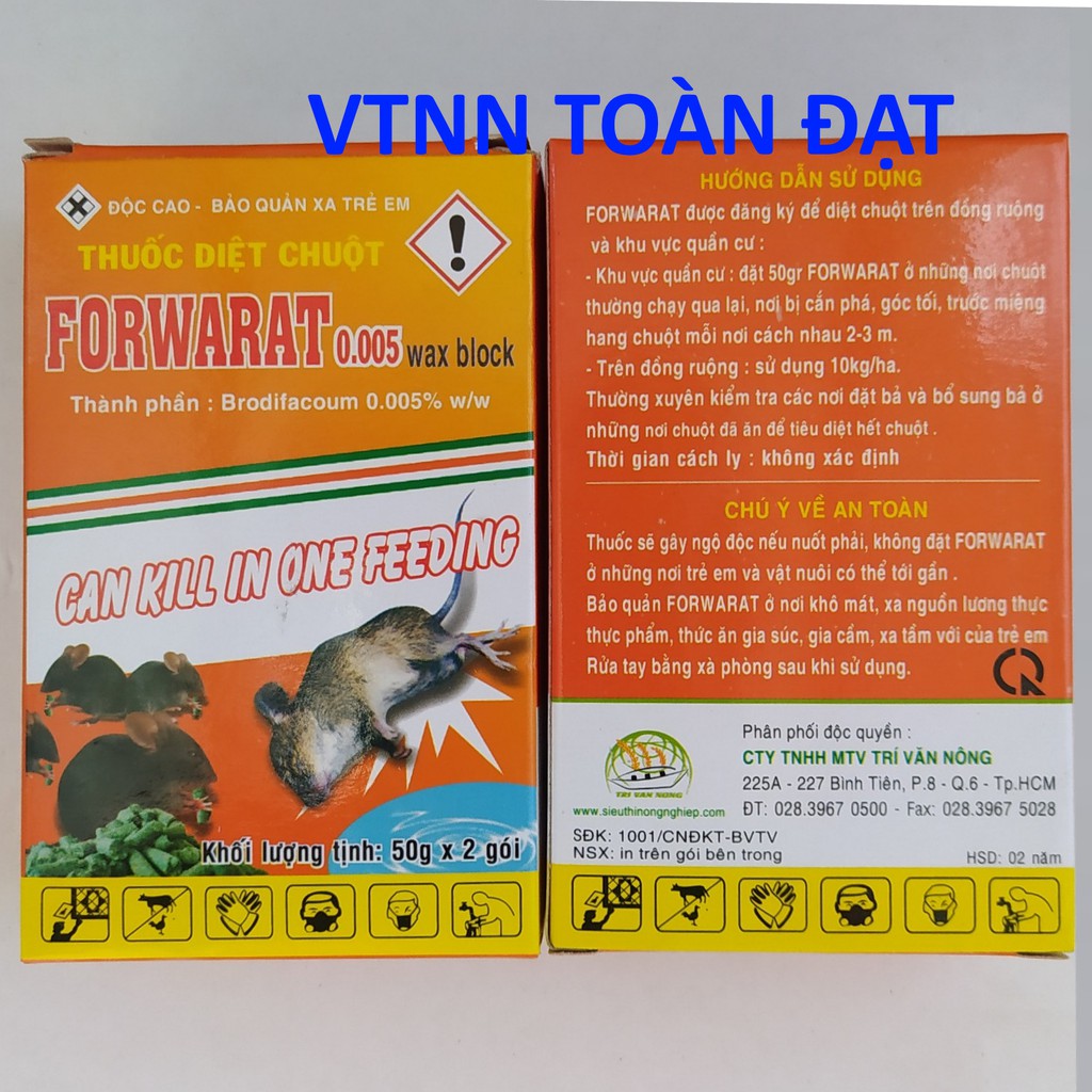 (Hộp 2 gói) Thuốc Diệt Chuột FORWARAT, thuốc thế hệ mới của dòng Killrat
