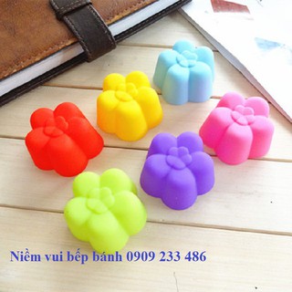Khuôn silicon cupcake hoa sakura 5cm set 10 hoa