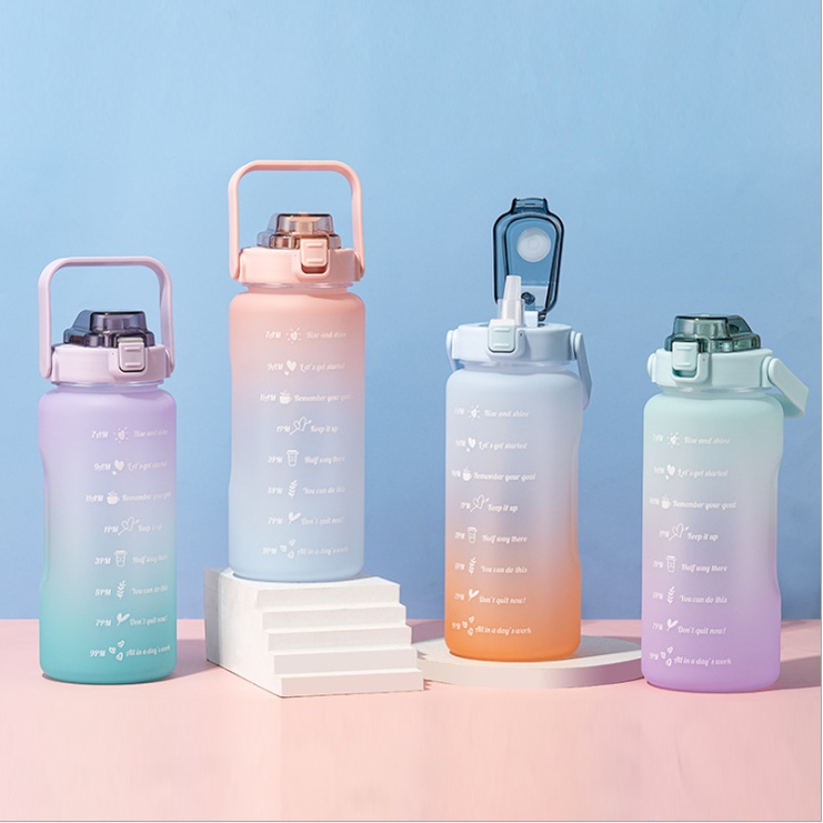 BÌNH NƯỚC 2000ML SIÊU TO KHỔNG LỒ CỰC KUTE , NHỰA TRITAN CAO CẤP PHỐI MÀU 3D SIÊU CHẤT - BÌNH NƯỚC 3D