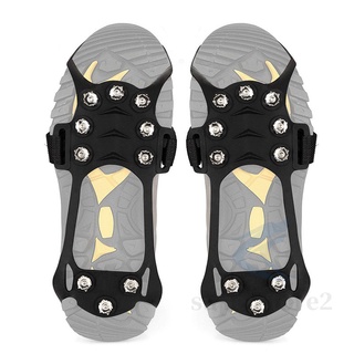 1 Pair Anti-Slip 10 Teeth Ice Crampons Traction Cleat for Shoes Boots Outdoor Hiking Cli thumbnail