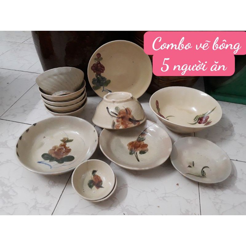 Combo bộ chén dĩa Đất Việt xưa