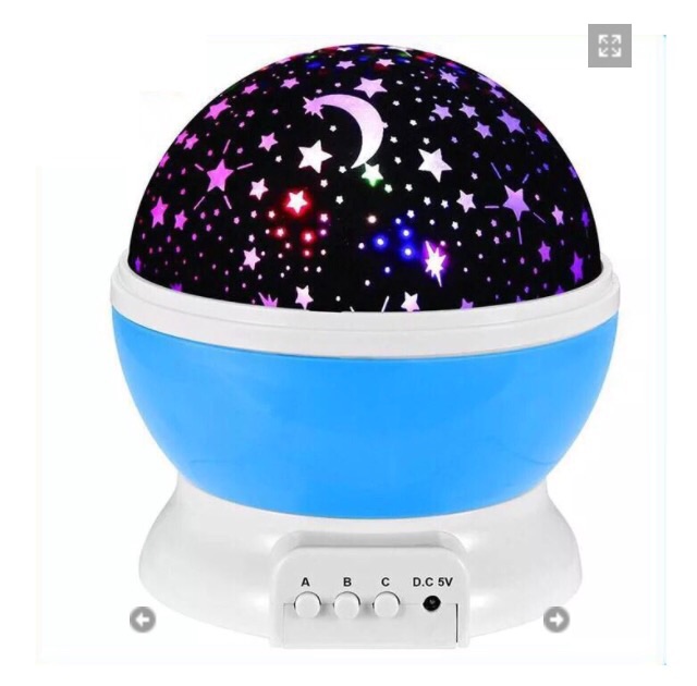 Đèn Ngủ Xoay 360 Độ Tạo Bầu Trời Trăng Sao, Đèn Phòng Trang Trí
